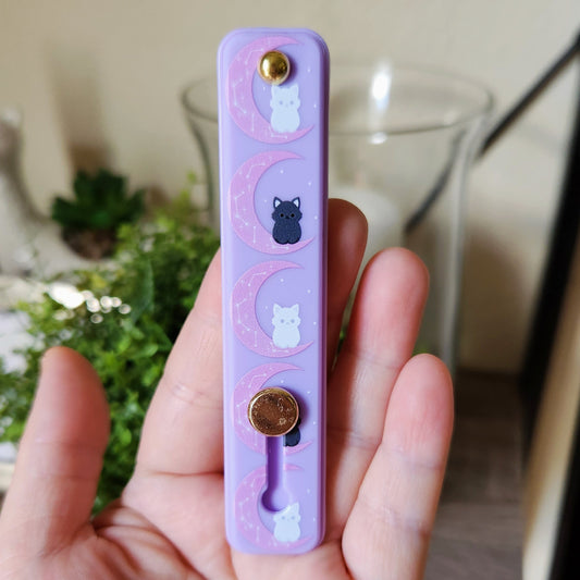 Celestial Moon Cat Phone Grip Strap Holder