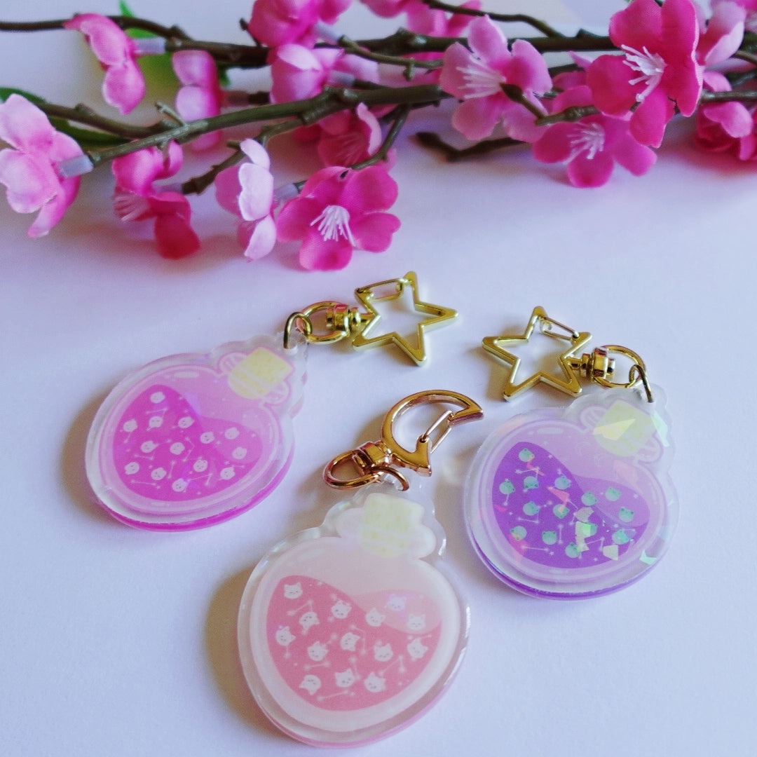 Animal Potion Bottle Holographic Keychain