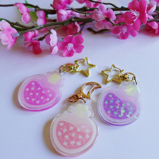 Animal Potion Bottle Holographic Keychain