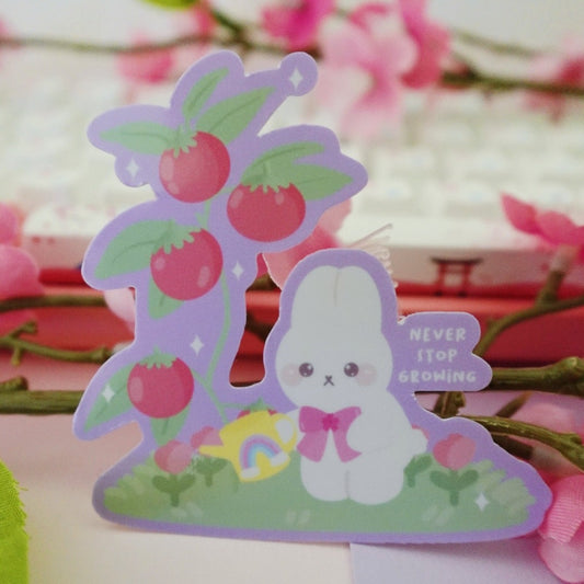 Never Stop Growing Bunny Sticker
