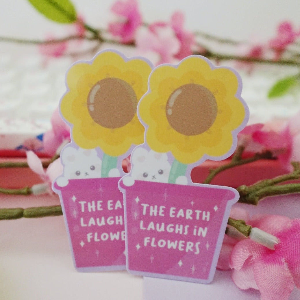 The Earth Laughs In Flowers Bunny Sticker