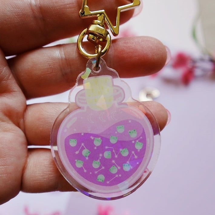 Animal Potion Bottle Holographic Keychain