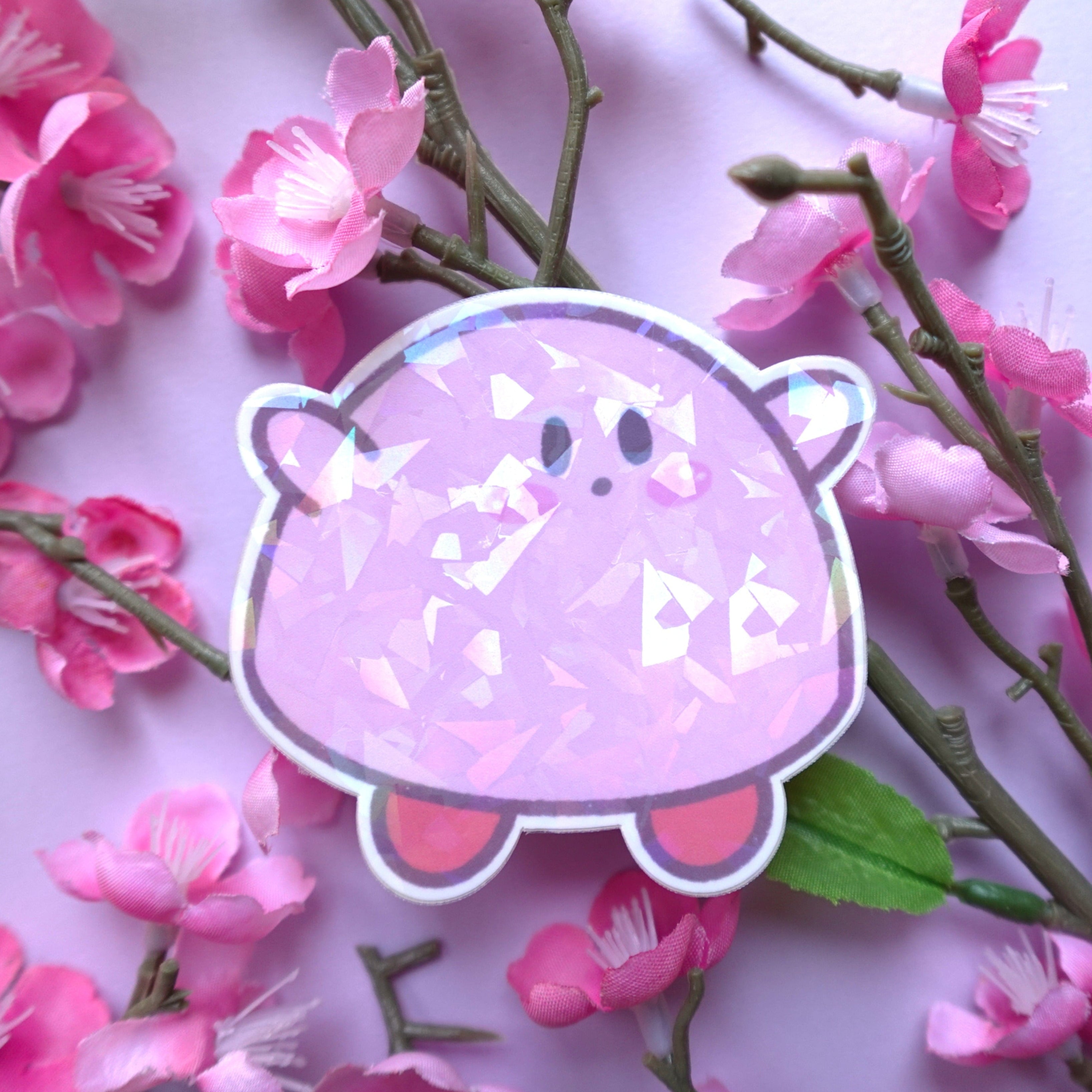 Pink Puffball Sticker – twotinytokki