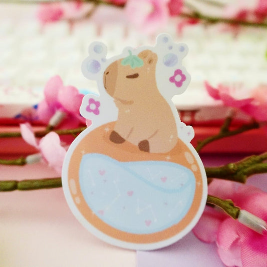 Capybara Orange Sticker