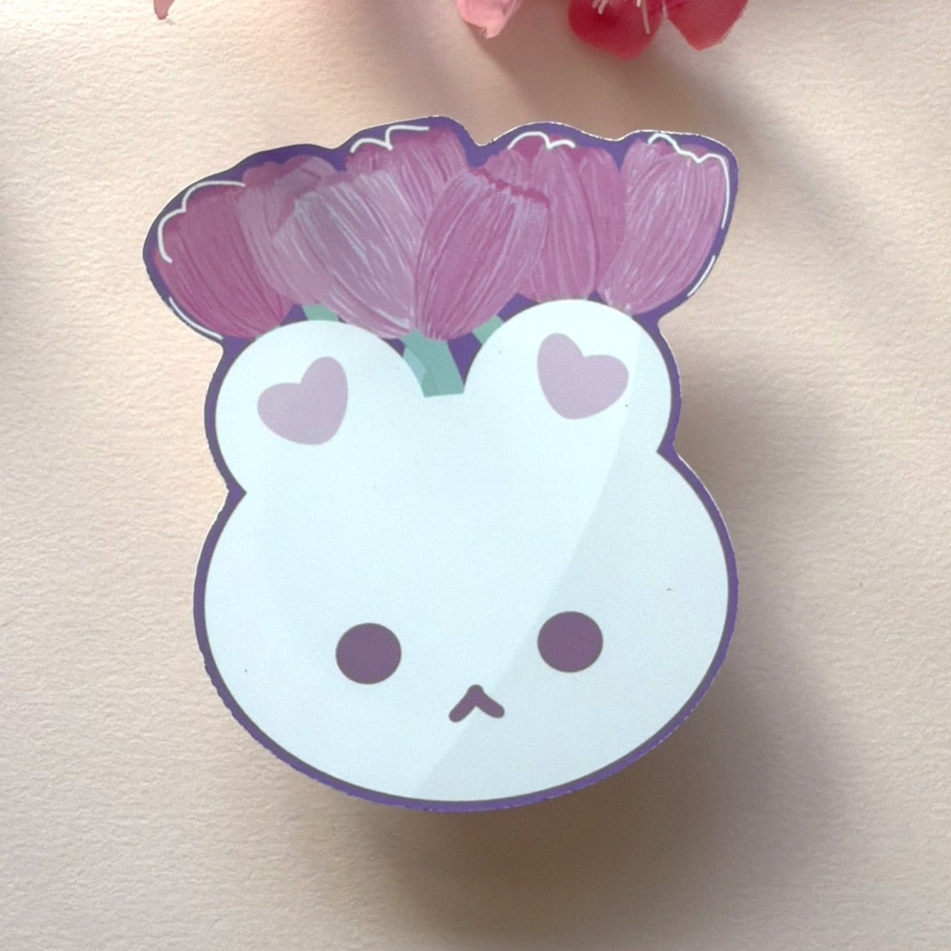 Bunny Flower Vase Sticker