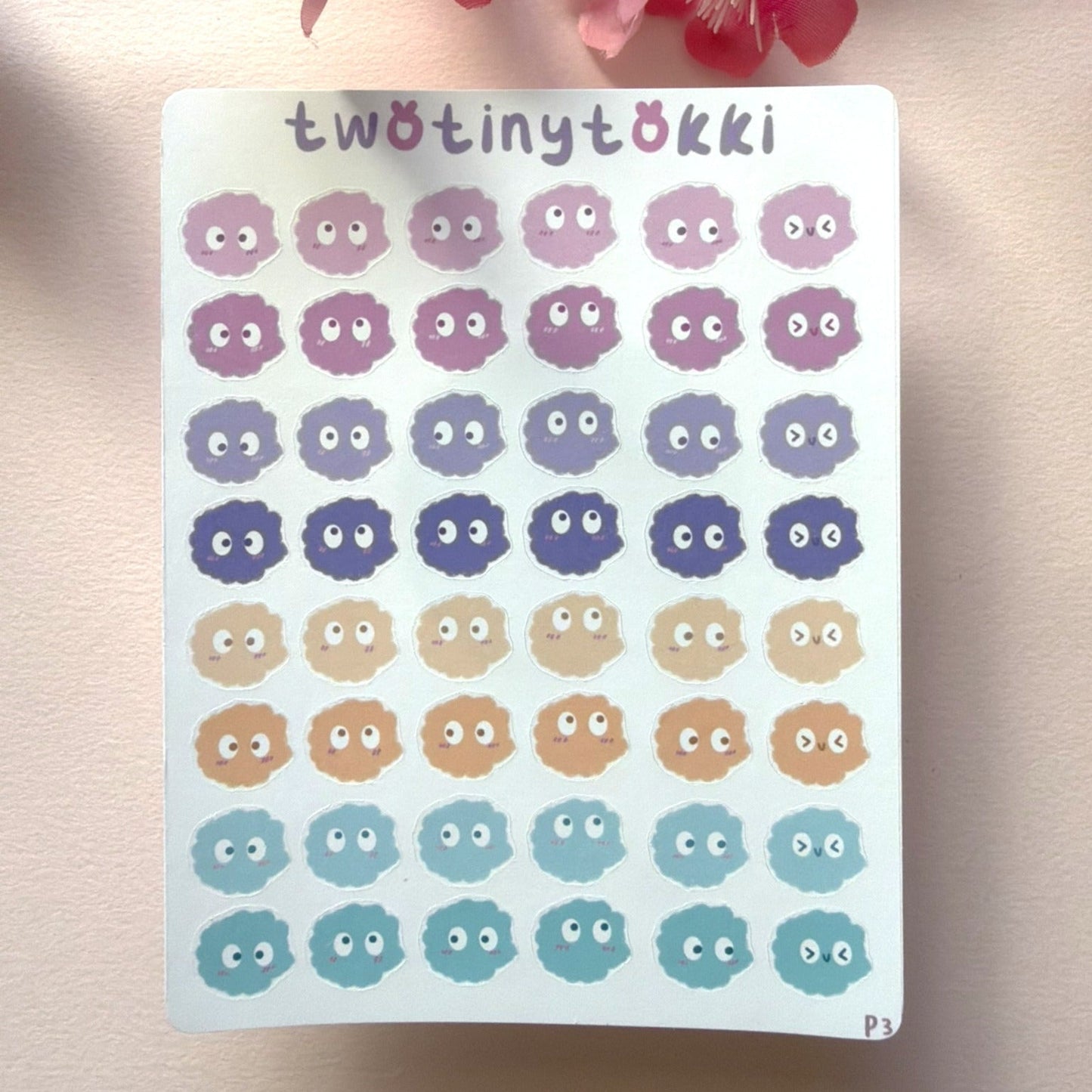 Rainbow Dust Sprite Emotis Sticker Sheet