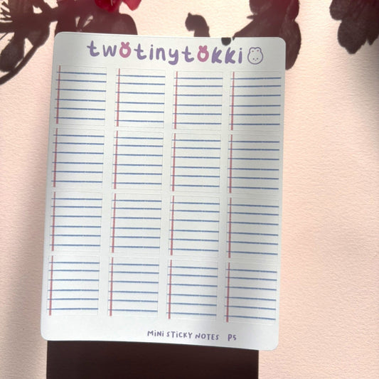 School Paper Sticky Notes Sticker Sheet