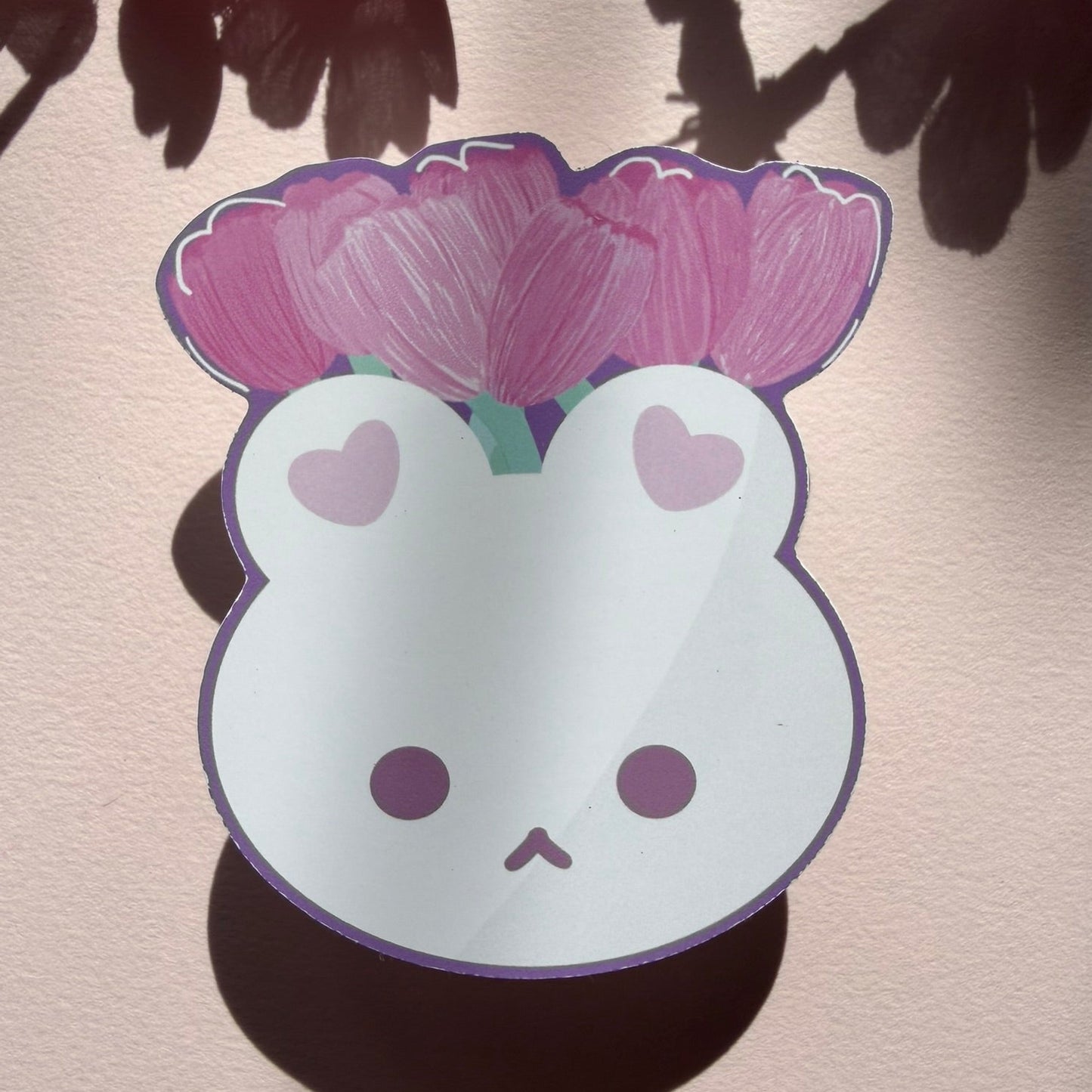 Bunny Flower Vase Sticker