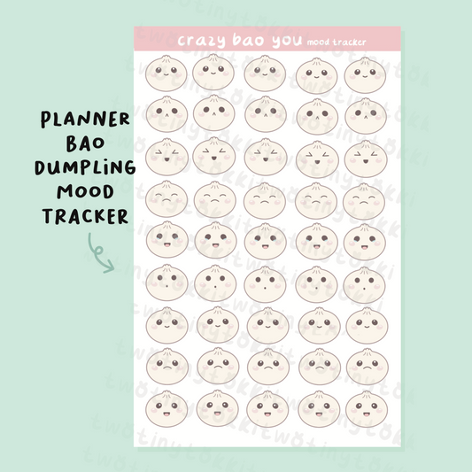 Dumpling Mood Tracker Sticker Sheet