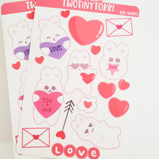 Valentine's Day Bunny Sticker Sheet