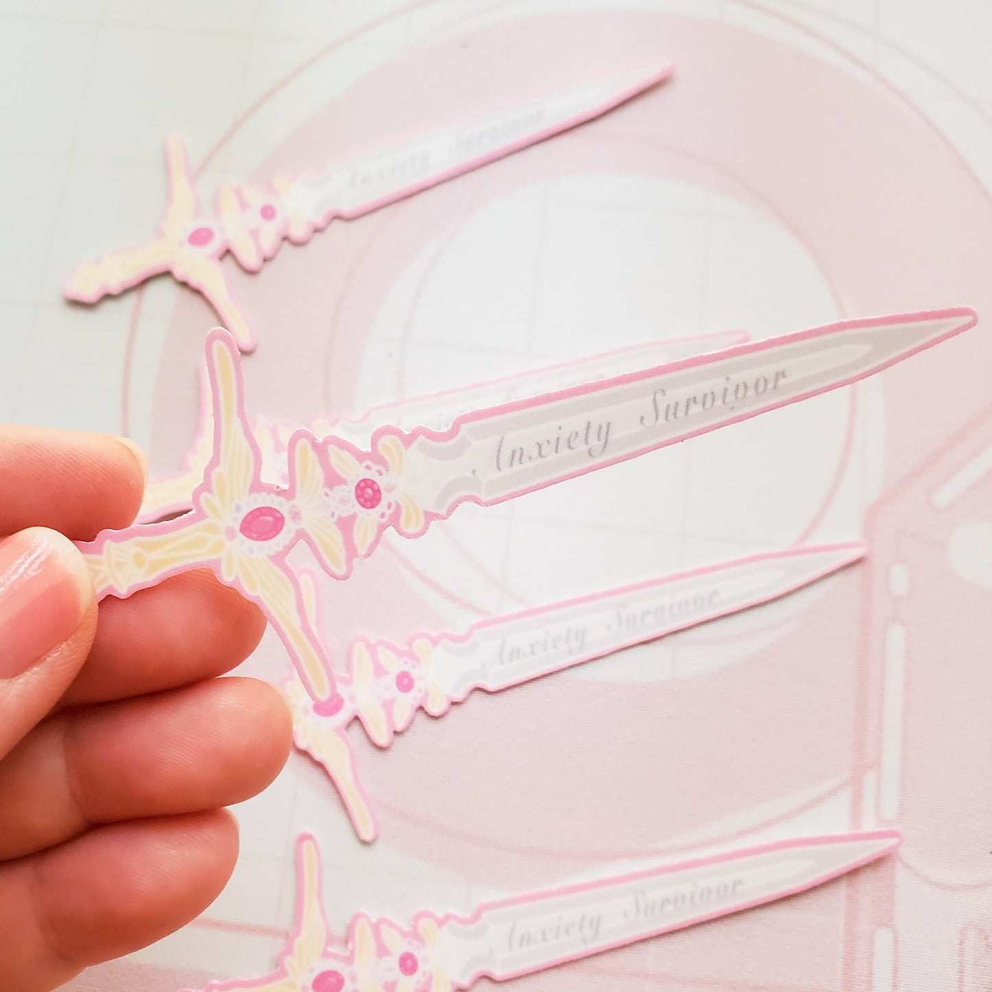 Mental Health Sword Anxiety Survivor Sticker