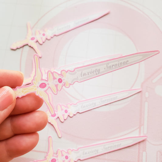 Mental Health Sword Anxiety Survivor Sticker