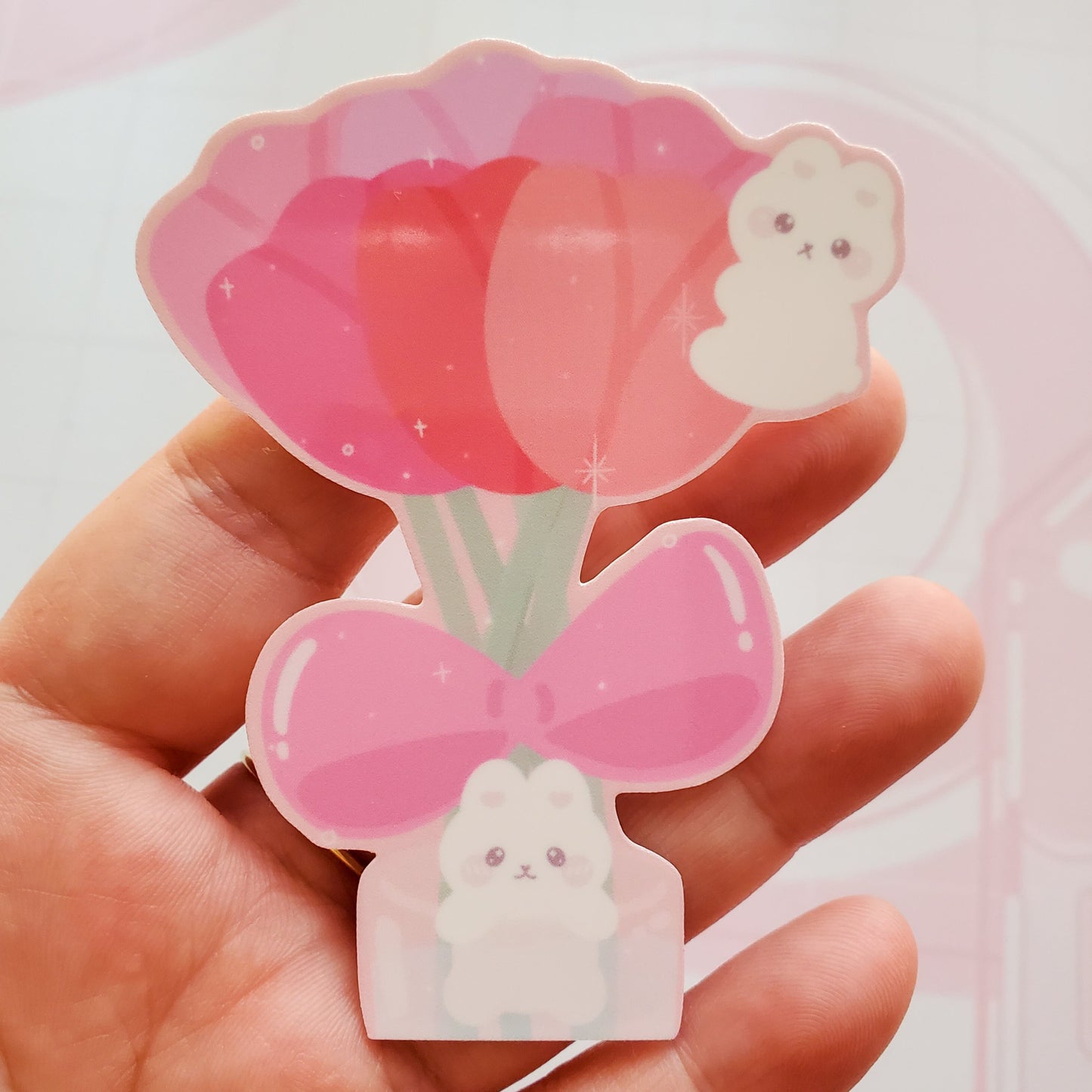 Flower Bunnies Vinyl Sticker