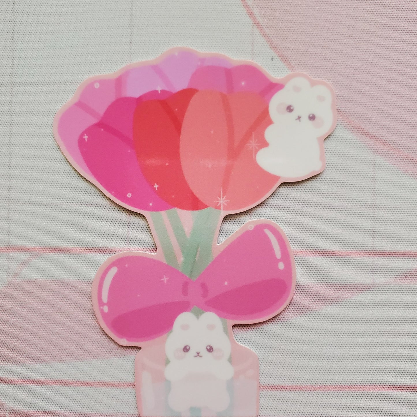 Flower Bunnies Vinyl Sticker