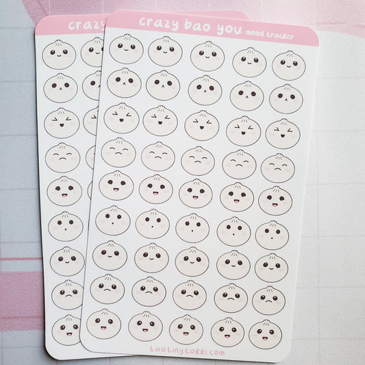 Dumpling Mood Tracker Sticker Sheet
