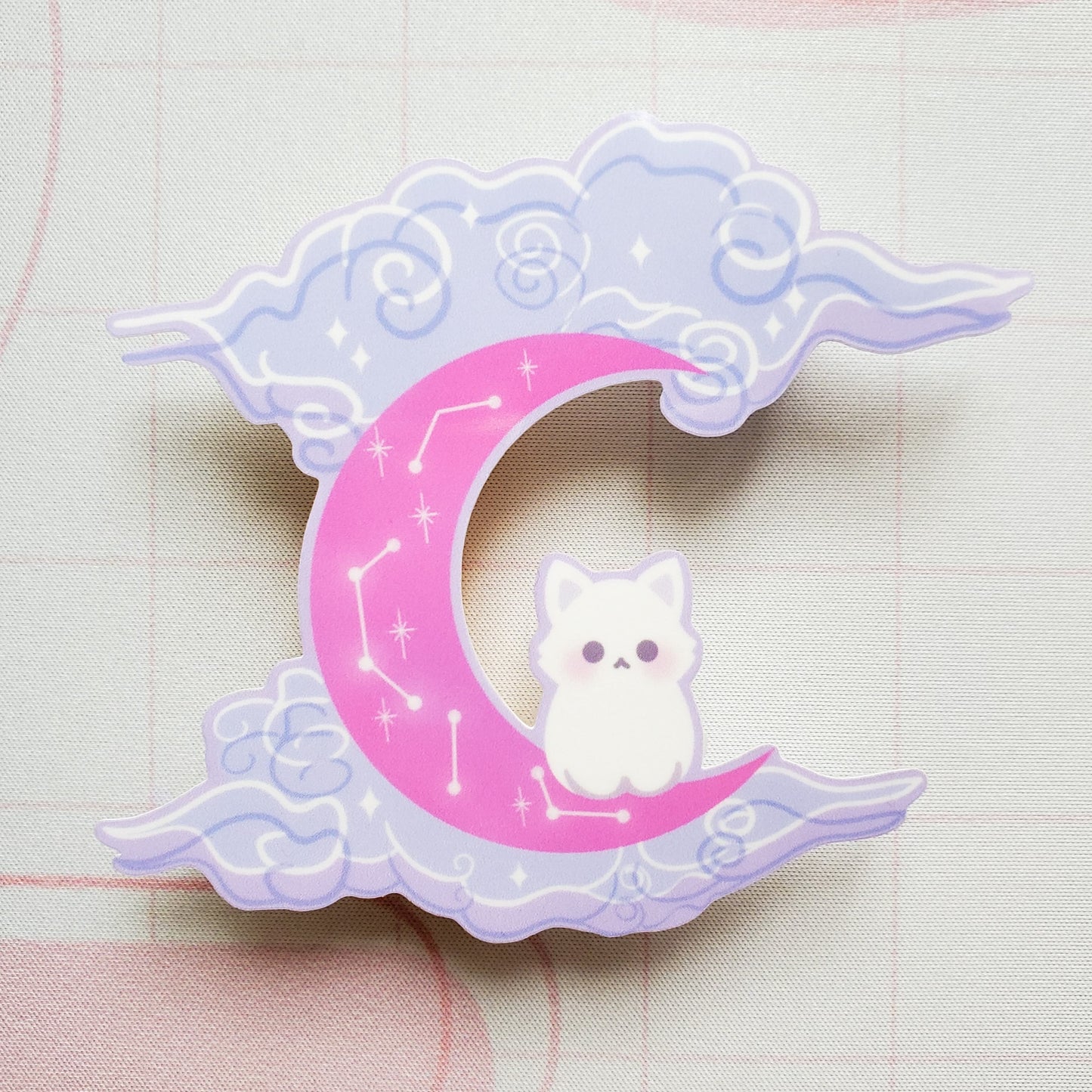 Celestial Moon Cat Sticker