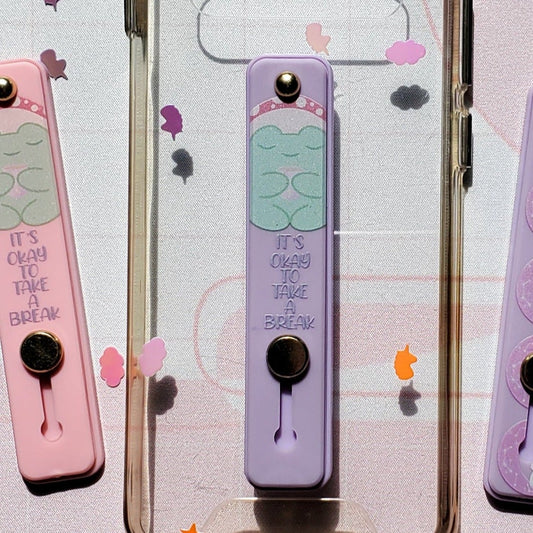 Cute Mushroom Frog Phone Grip Strap Holder