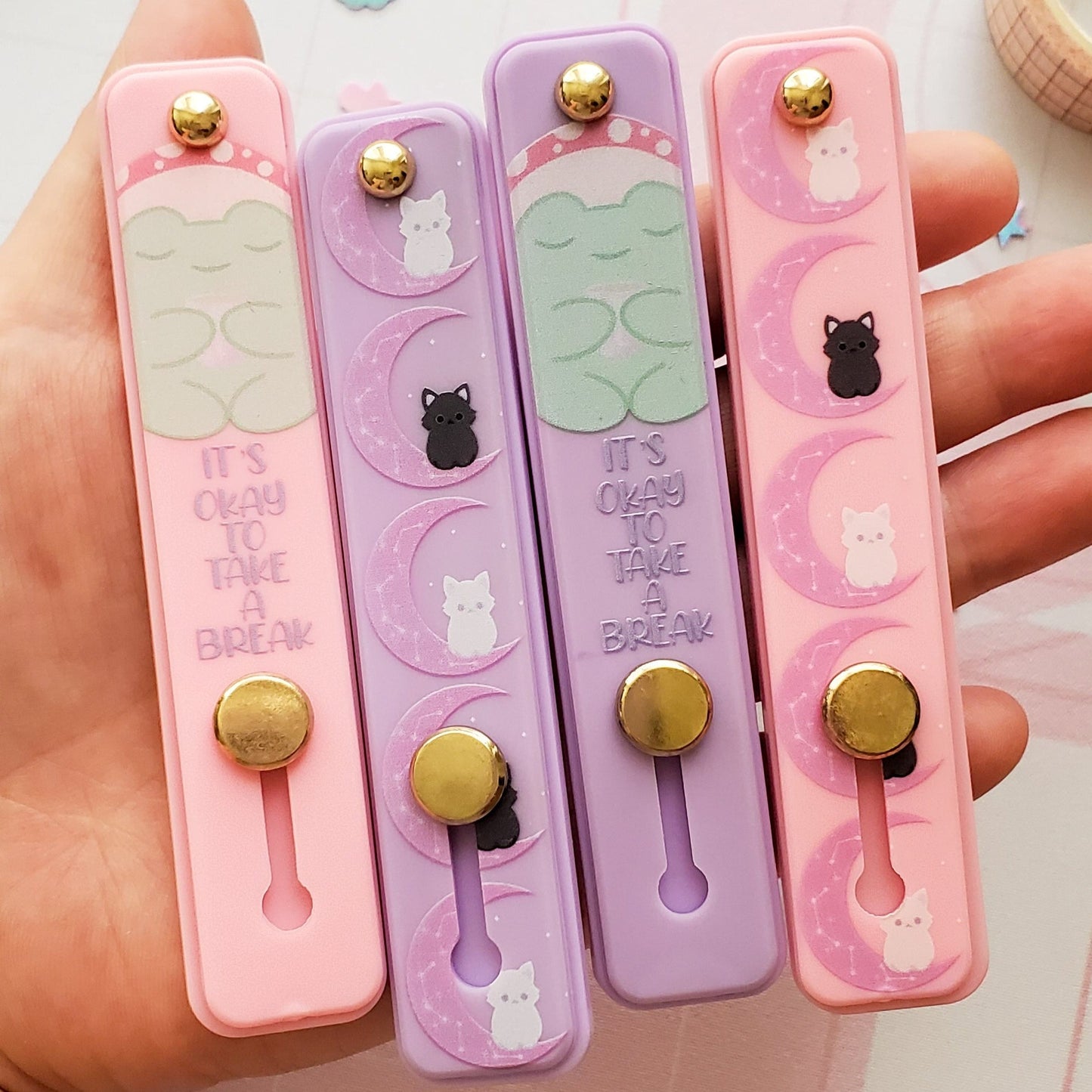 Cute Mushroom Frog Phone Grip Strap Holder