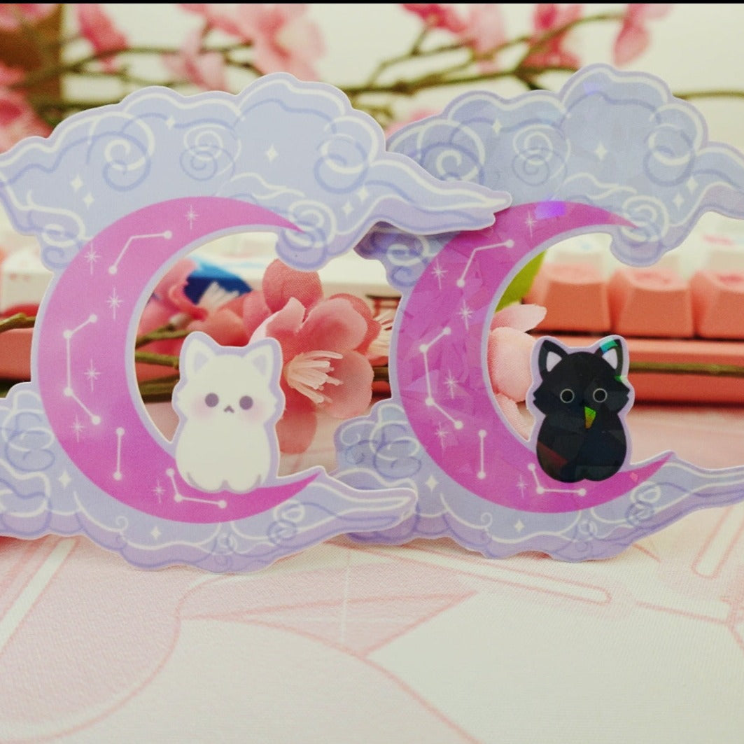 Celestial Moon Cat Sticker
