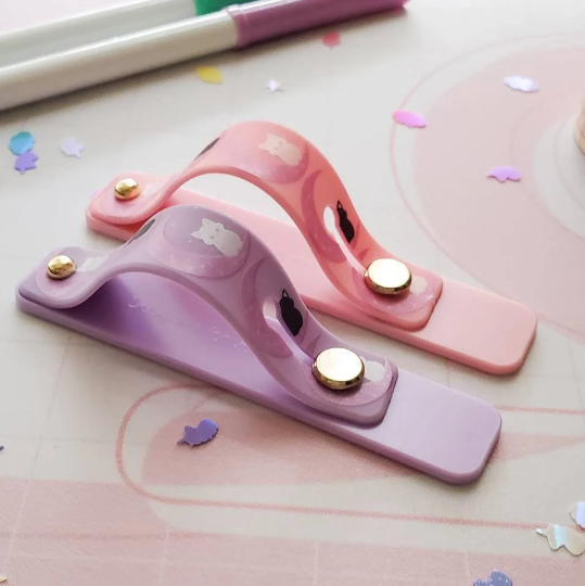 Celestial Moon Cat Phone Grip Strap Holder