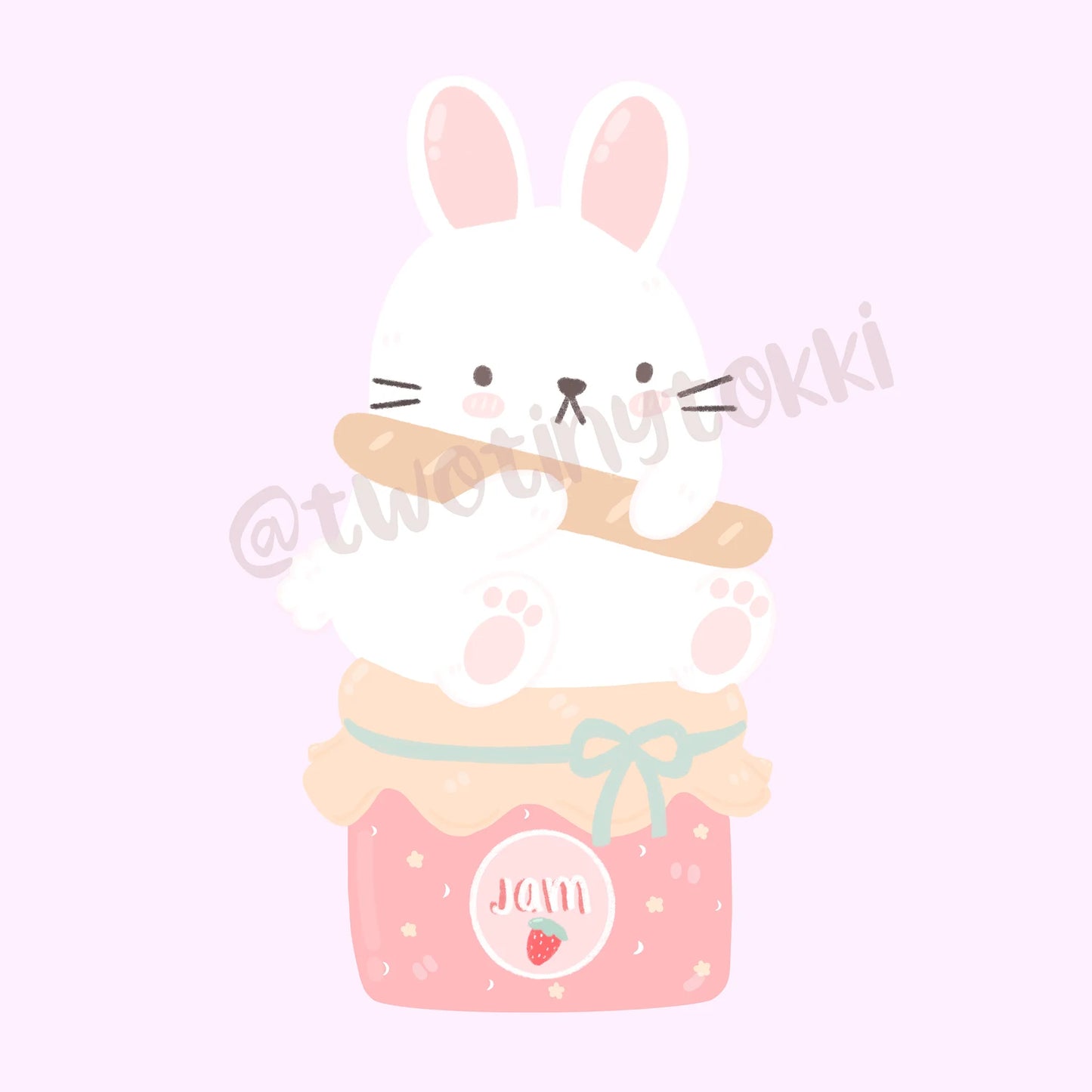 Cute Bunny Bread Art Print