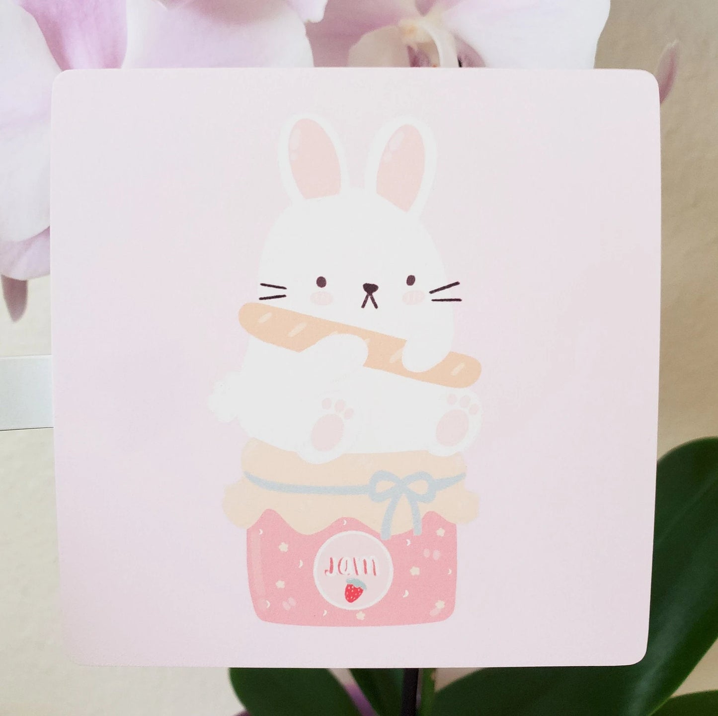 Cute Bunny Bread Art Print