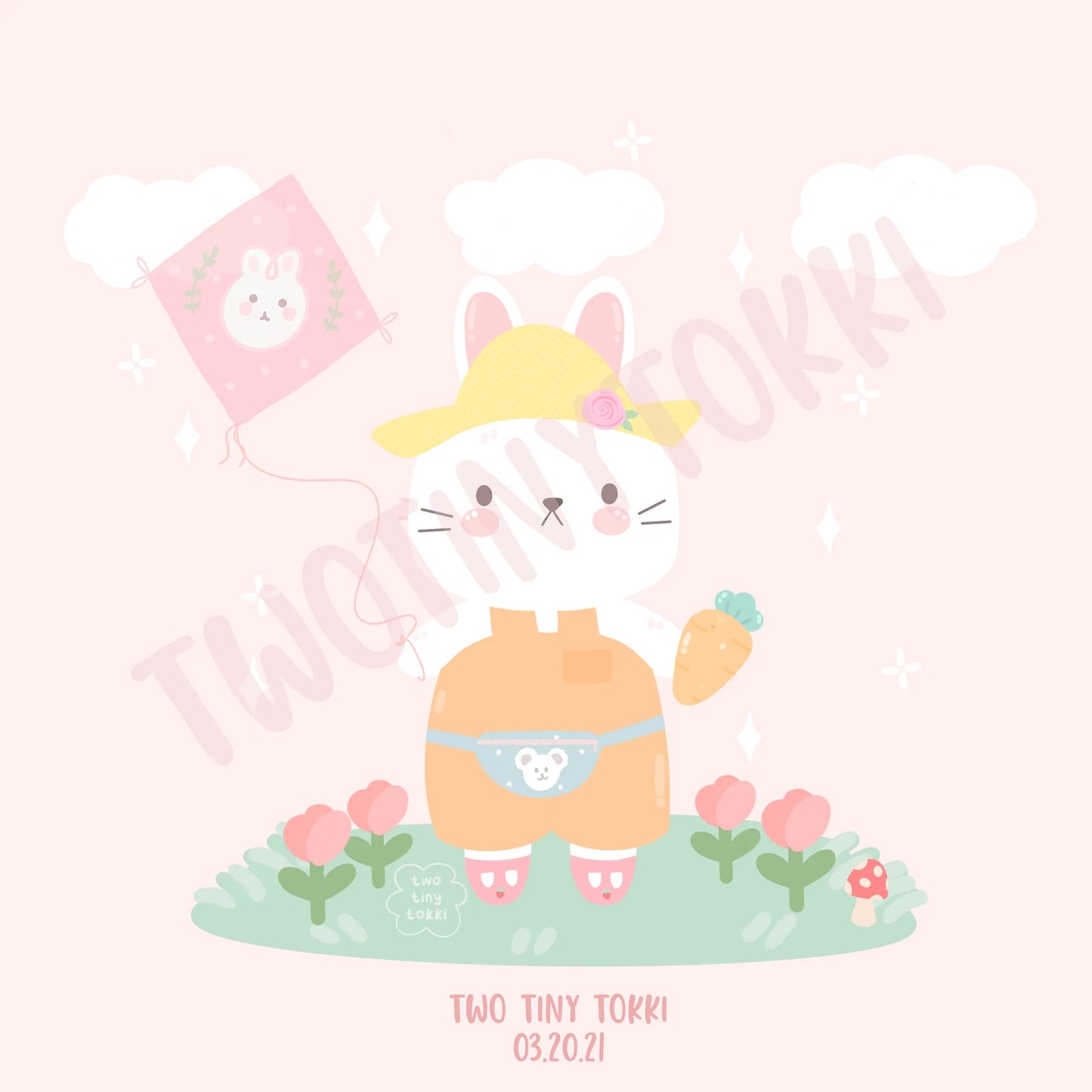 Kite Bunny Art Print